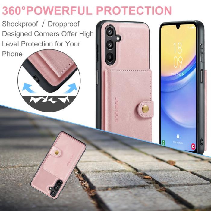 JEEHOOD - JEEHOOD Samsung Galaxy A54 5G Fodral Äkta Läder - Rosa