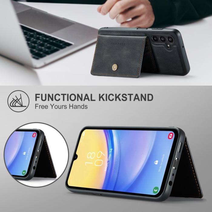 JEEHOOD - JEEHOOD Samsung Galaxy A54 5G Fodral Äkta Läder - Svart