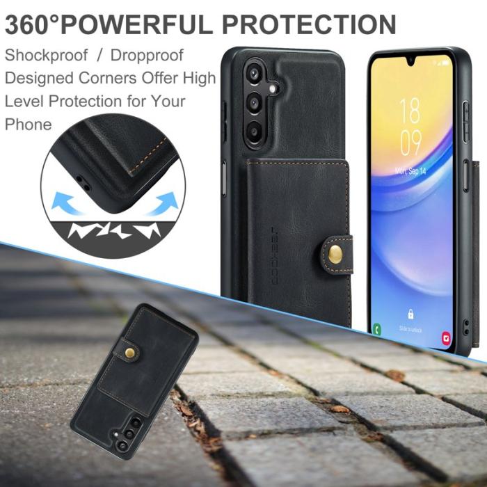 JEEHOOD - JEEHOOD Samsung Galaxy A54 5G Fodral Äkta Läder - Svart