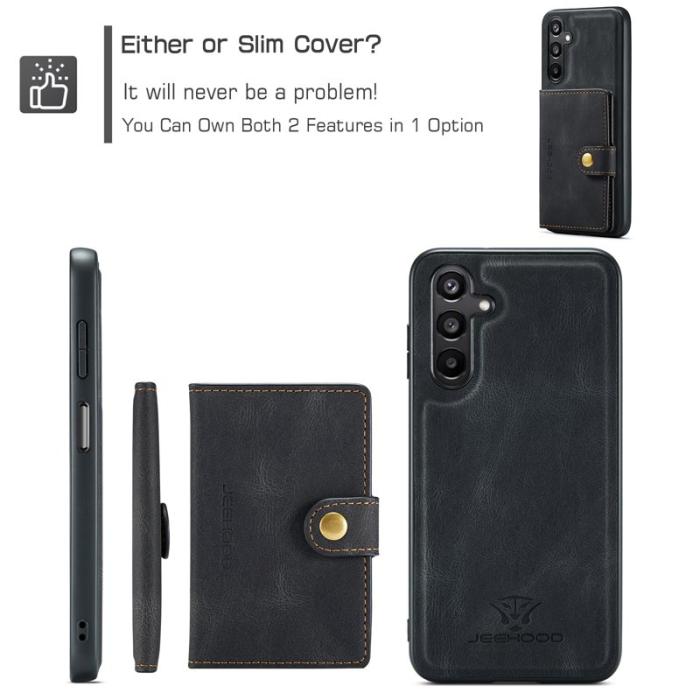 JEEHOOD - JEEHOOD Samsung Galaxy A54 5G Fodral Äkta Läder - Svart