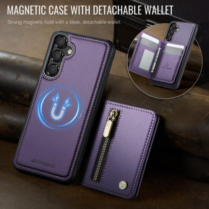 JEEHOOD - JEEHOOD Samsung Galaxy A55 5G Plånboksfodral Avtagbart Konstläder Lila