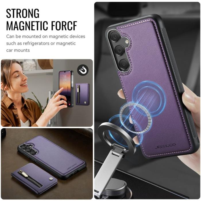 JEEHOOD - JEEHOOD Samsung Galaxy A55 5G Plånboksfodral Avtagbart Konstläder Lila