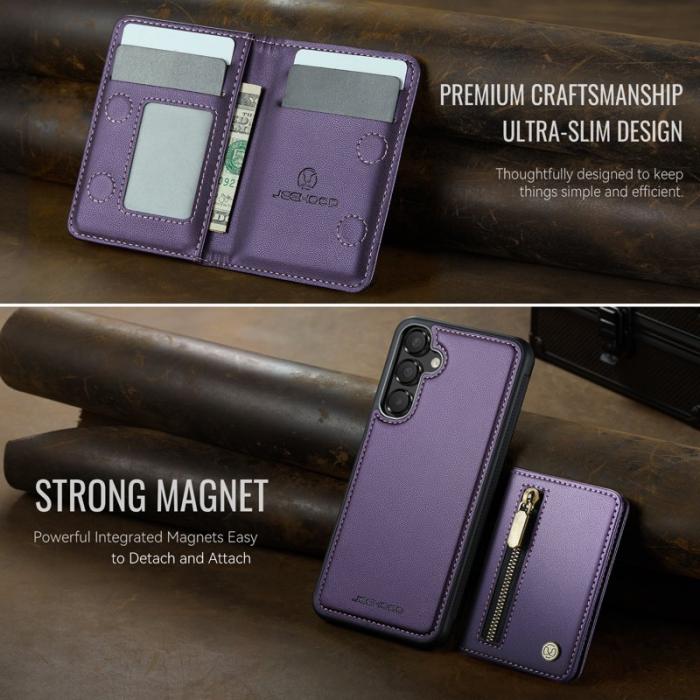 JEEHOOD - JEEHOOD Samsung Galaxy A55 5G Plånboksfodral Avtagbart Konstläder Lila