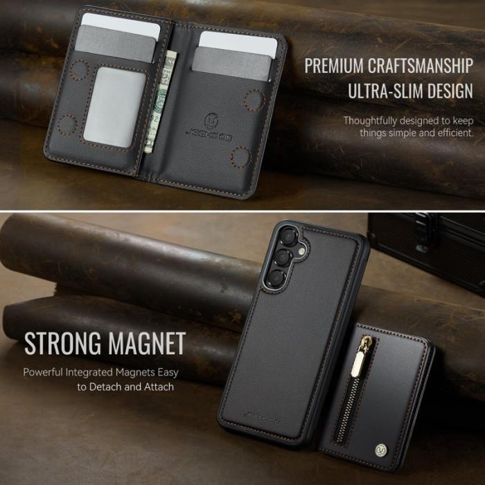 JEEHOOD - JEEHOOD Samsung Galaxy A55 5G Plånboksfodral Avtagbart Konstläder - Svart