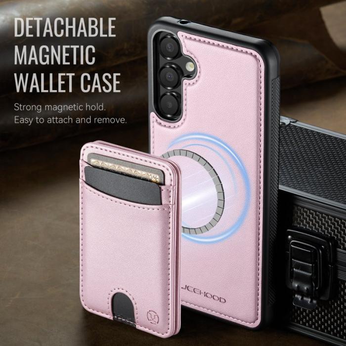 JEEHOOD - JEEHOOD Samsung Galaxy A55 5G Skal Äkta Läder - Rosa
