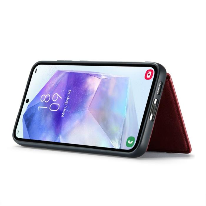 JEEHOOD - JEEHOOD Samsung Galaxy A55 5G Fodral Konstläder Plast - Röd
