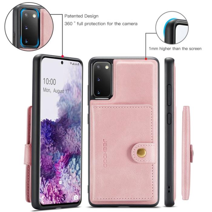 JEEHOOD - JEEHOOD Samsung Galaxy S20 5G Fodral KonstLäder - Rosa
