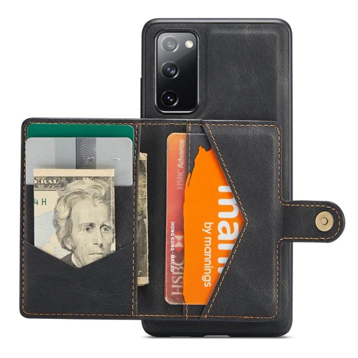 JEEHOOD - JEEHOOD Samsung Galaxy S20 FE 2022 Mobilskal Äkta Läder - Svart