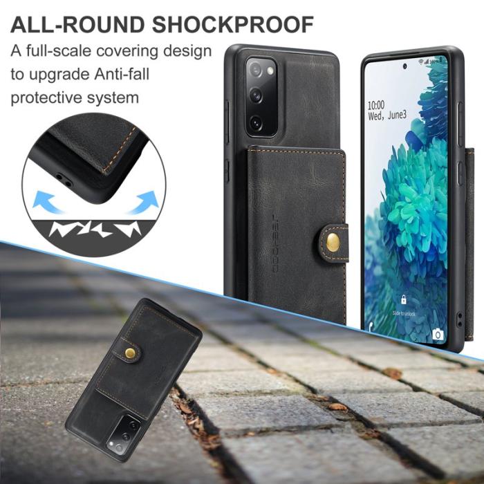 JEEHOOD - JEEHOOD Samsung Galaxy S20 FE 2022 Mobilskal Äkta Läder - Svart