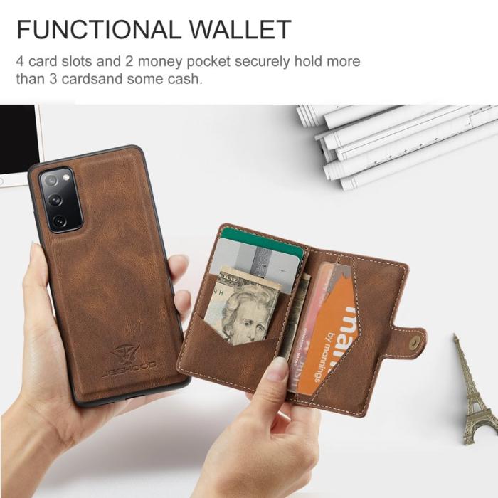 JEEHOOD - JEEHOOD Samsung Galaxy S20 FE Fodral Retro Konstläder - Brun