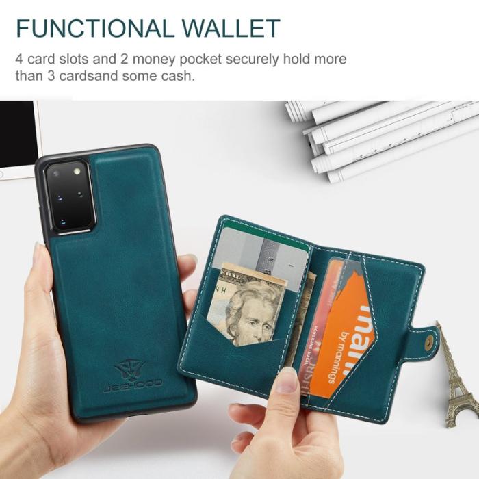 JEEHOOD - JEEHOOD Samsung Galaxy S20 Plus 5G Fodral KonstLäder - Blå
