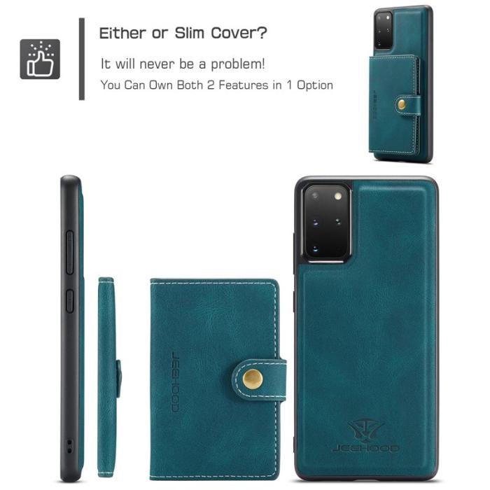 JEEHOOD - JEEHOOD Samsung Galaxy S20 Plus 5G Fodral KonstLäder - Blå