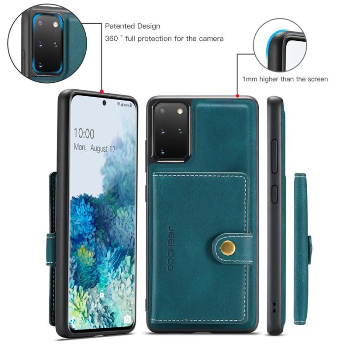 JEEHOOD - JEEHOOD Samsung Galaxy S20 Plus 5G Fodral KonstLäder - Blå