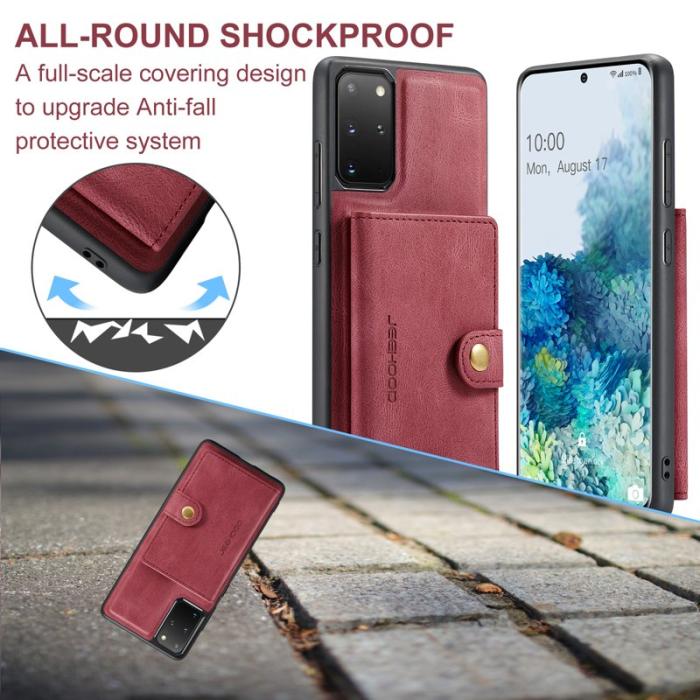 JEEHOOD - JEEHOOD Samsung Galaxy S20 Plus 5G Fodral KonstLäder - Röd