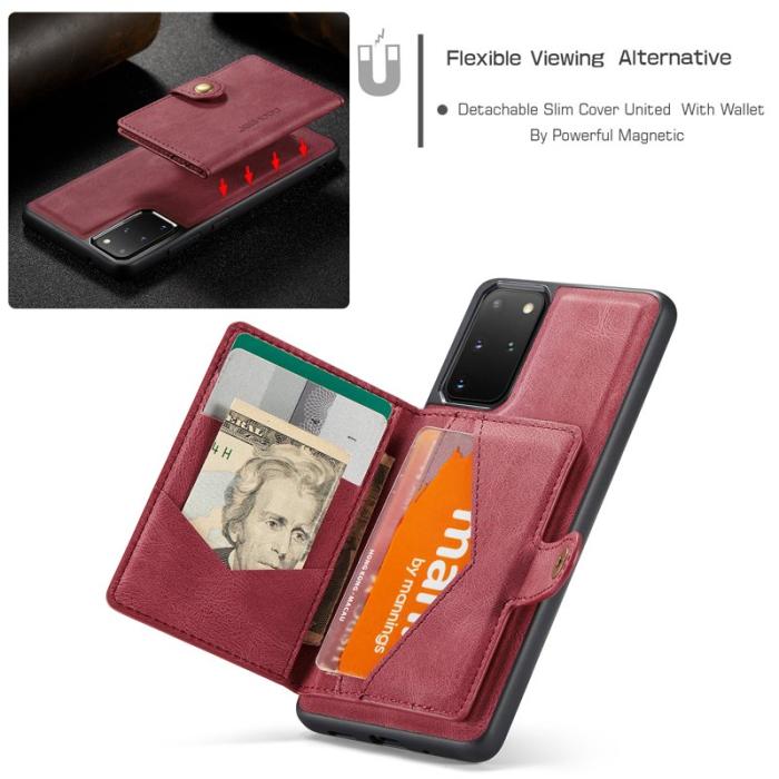 JEEHOOD - JEEHOOD Samsung Galaxy S20 Plus 5G Fodral KonstLäder - Röd