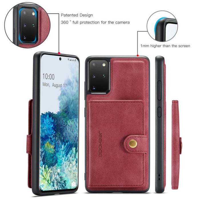 JEEHOOD - JEEHOOD Samsung Galaxy S20 Plus 5G Fodral KonstLäder - Röd