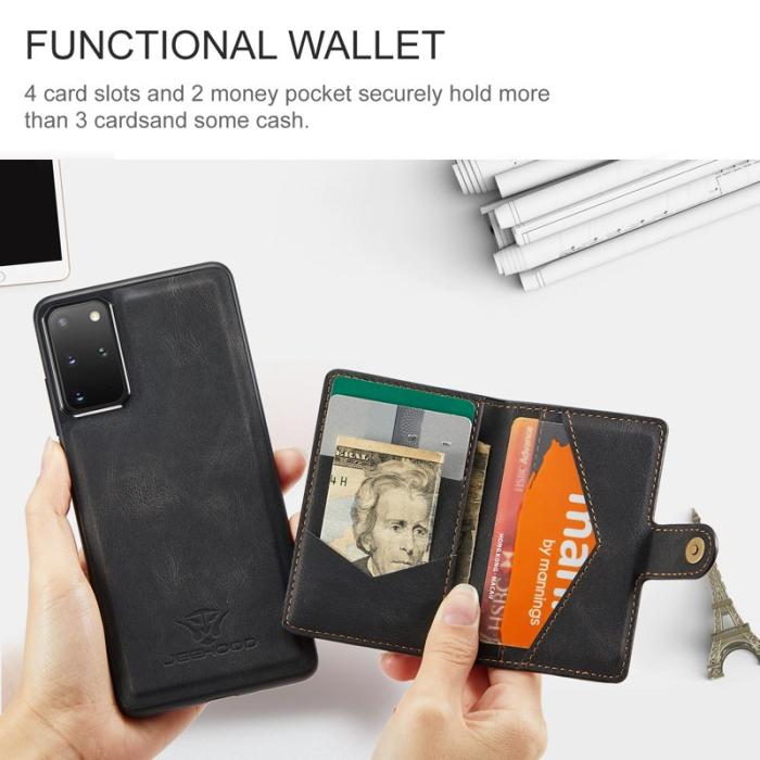 JEEHOOD - JEEHOOD Samsung Galaxy S20 Plus 5G Fodral KonstLäder - Svart