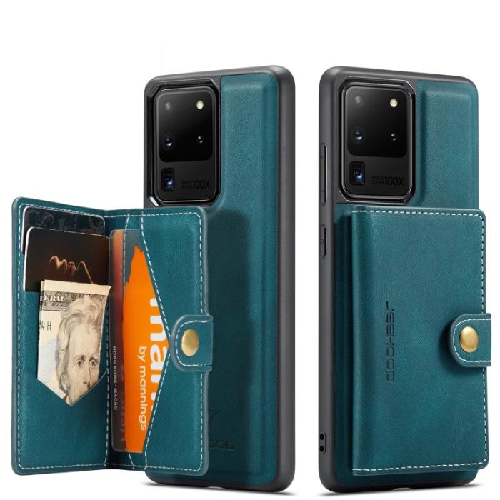 JEEHOOD - JEEHOOD Samsung Galaxy S20 Ultra Fodral Äkta Läder - Blå