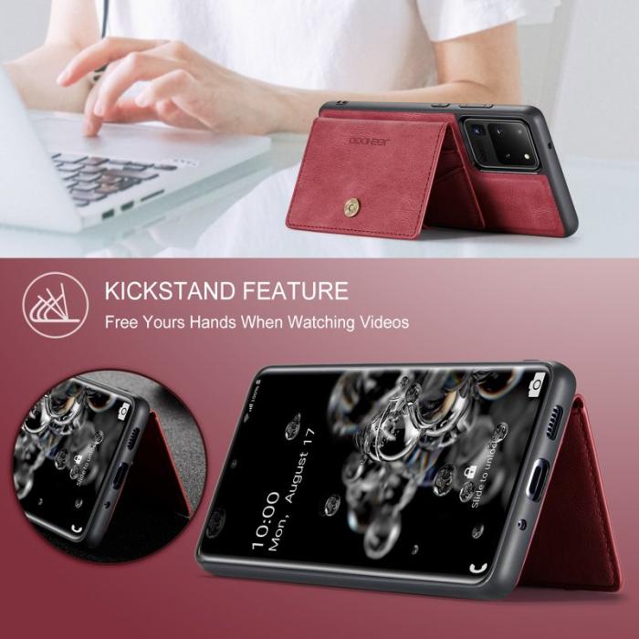 JEEHOOD - JEEHOOD Samsung Galaxy S20 Ultra Fodral Äkta Läder - Röd