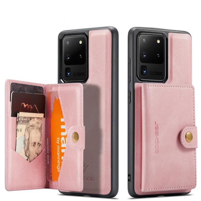 JEEHOOD - JEEHOOD Samsung Galaxy S20 Ultra Fodral Äkta Läder - Rosa
