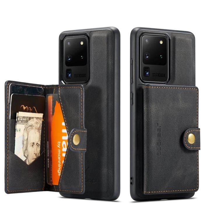 JEEHOOD - JEEHOOD Samsung Galaxy S20 Ultra Fodral Äkta Läder - Svart