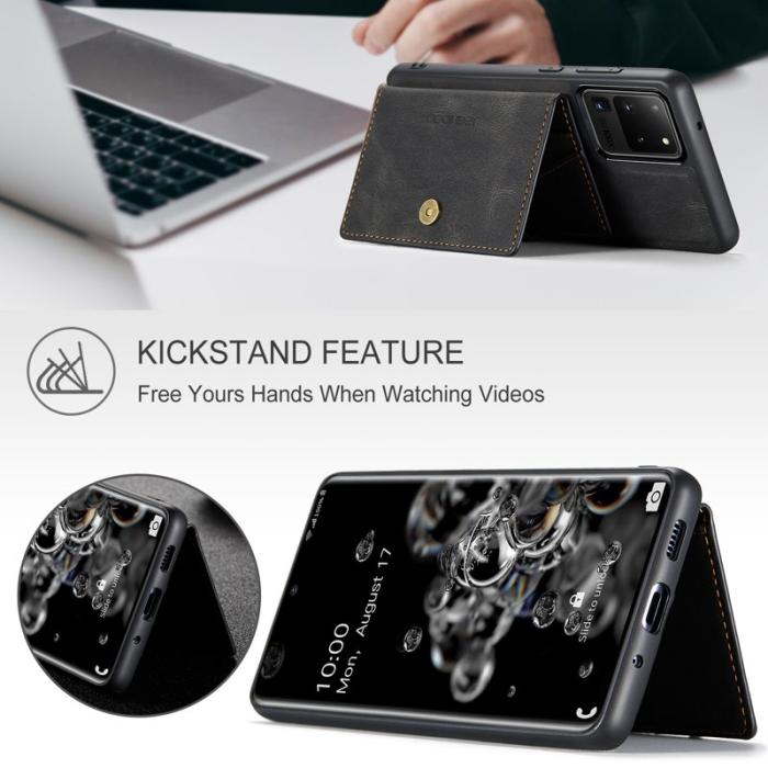 JEEHOOD - JEEHOOD Samsung Galaxy S20 Ultra Fodral Äkta Läder - Svart