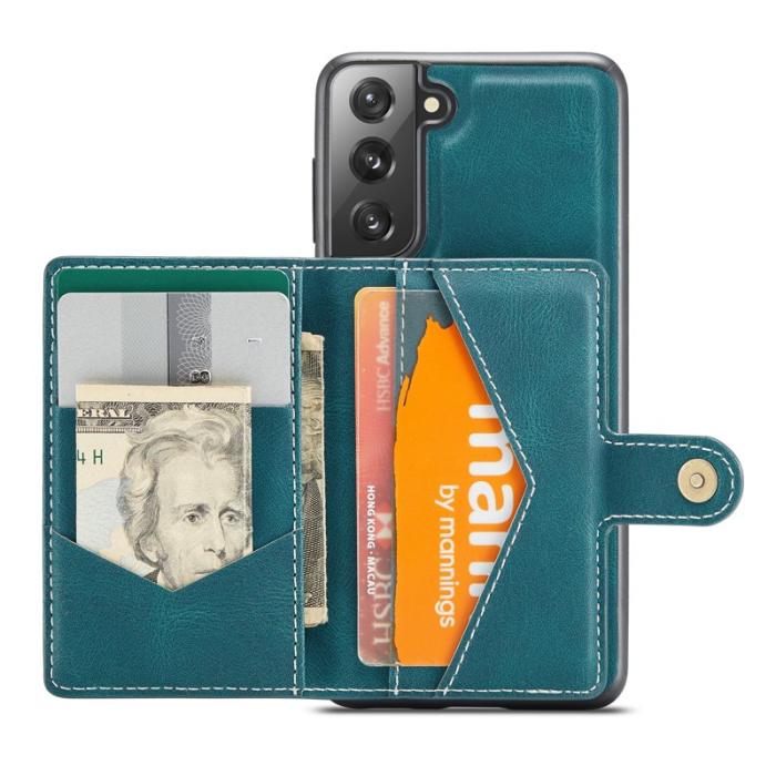 JEEHOOD - JEEHOOD Samsung Galaxy S21 FE 5G Fodral KonstLäder - Blå