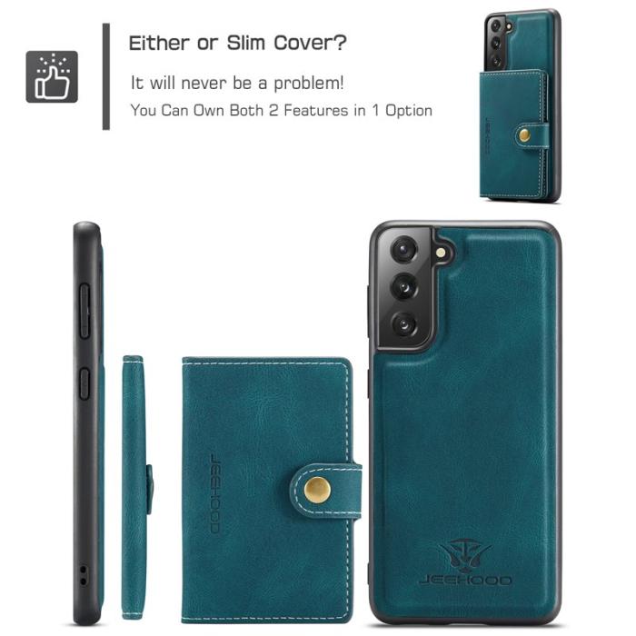 JEEHOOD - JEEHOOD Samsung Galaxy S21 FE 5G Fodral KonstLäder - Blå