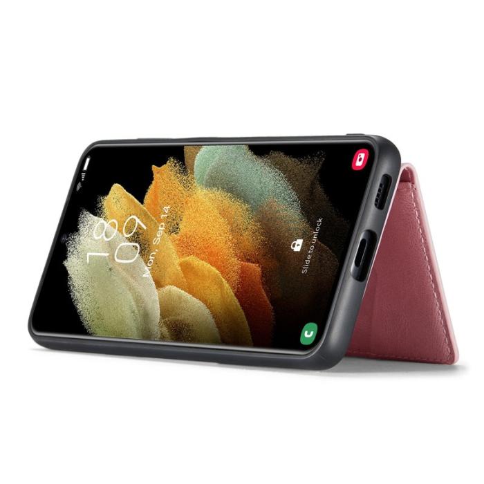 JEEHOOD - JEEHOOD Samsung Galaxy S21 FE 5G Fodral KonstLäder - Rosa