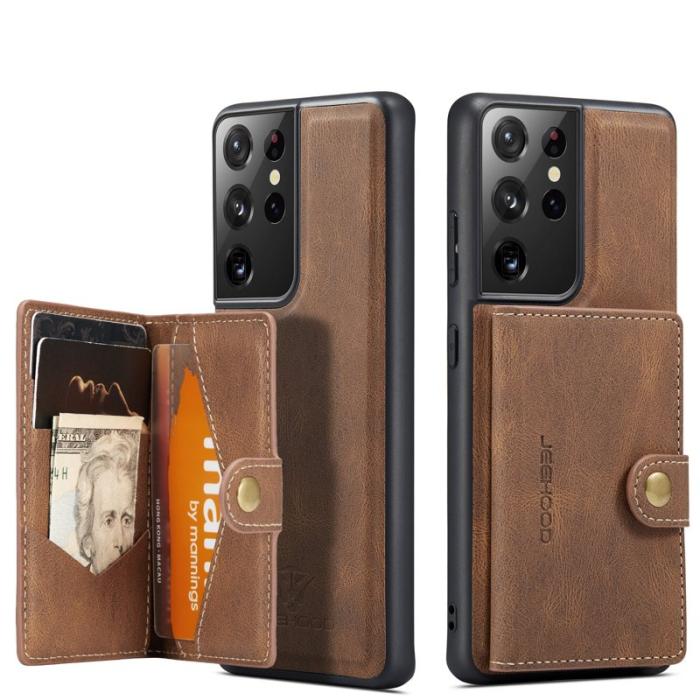 JEEHOOD - JEEHOOD Samsung Galaxy S21 Ultra 5G Fodral KonstLäder - Brun