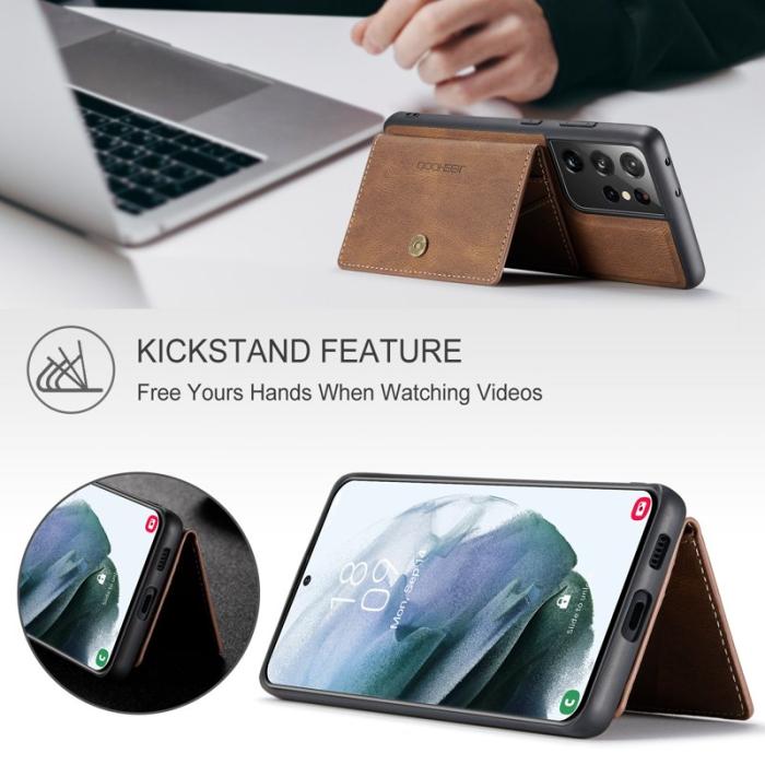 JEEHOOD - JEEHOOD Samsung Galaxy S21 Ultra 5G Fodral KonstLäder - Brun