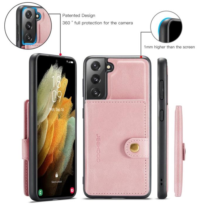 JEEHOOD - JEEHOOD Samsung Galaxy S22 5G Fodral KonstLäder - Rosa