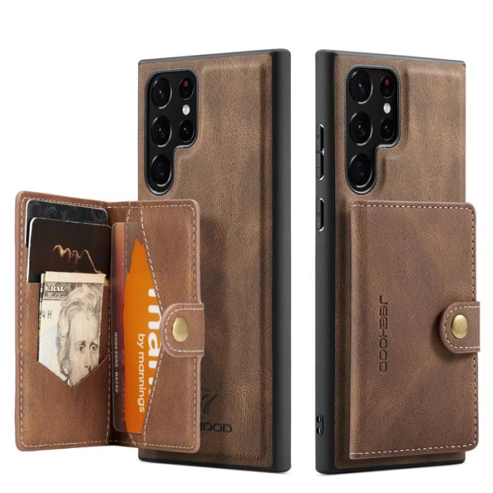 JEEHOOD - JEEHOOD Samsung Galaxy S22 Ultra 5G Fodral Äkta Läder - Brun