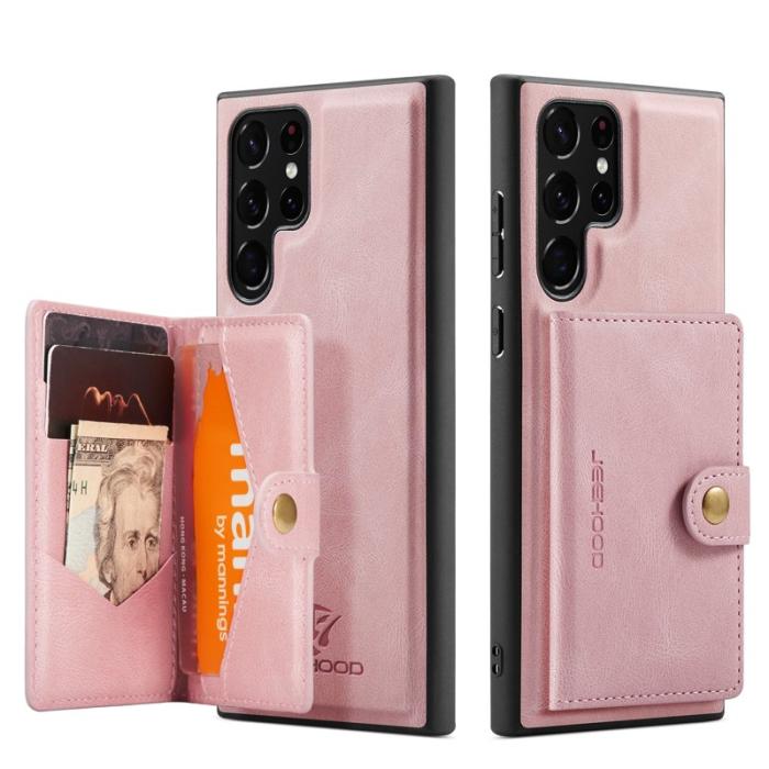 JEEHOOD - JEEHOOD Samsung Galaxy S22 Ultra 5G Fodral Äkta Läder - Rosa