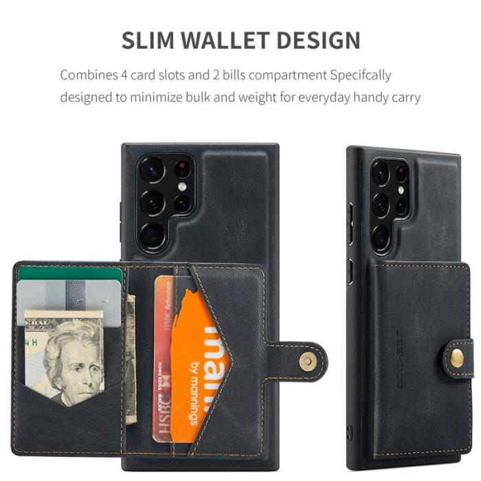 JEEHOOD - JEEHOOD Samsung Galaxy S22 Ultra 5G Fodral Äkta Läder - Svart