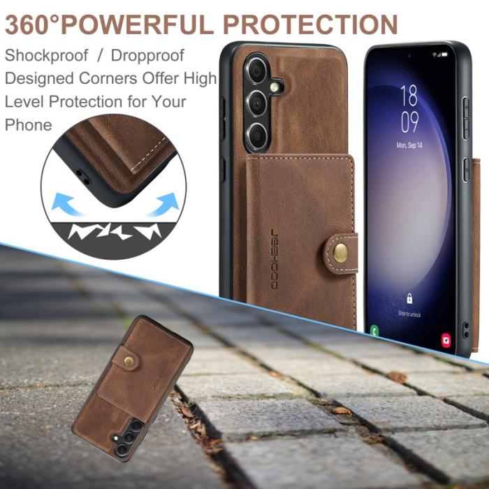 JEEHOOD - JEEHOOD Samsung Galaxy S23 FE Fodral Retro PU Läder - Brun