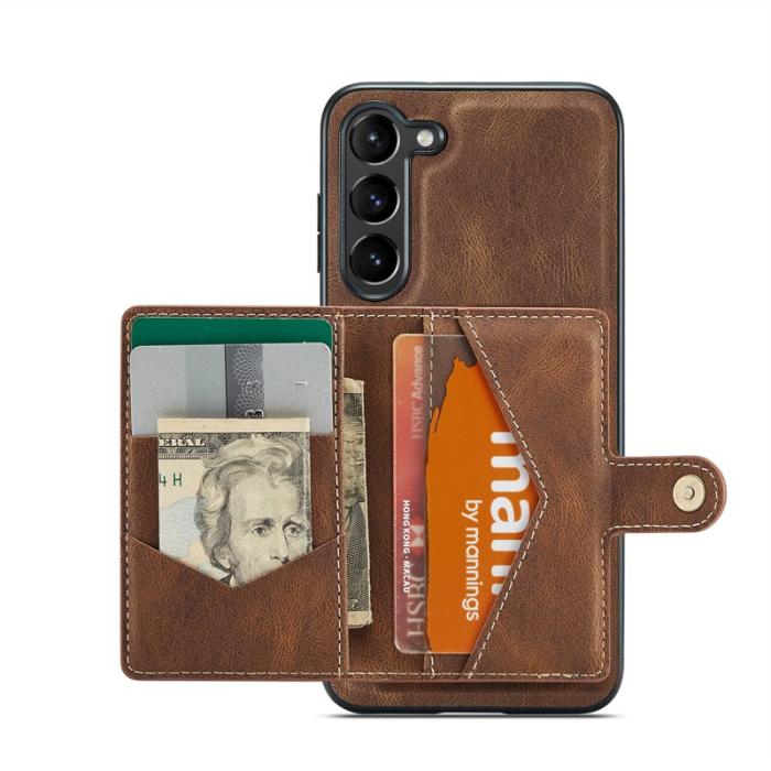 JEEHOOD - JEEHOOD Samsung Galaxy S23+ Fodral Äkta Läder Magnetisk - Brun