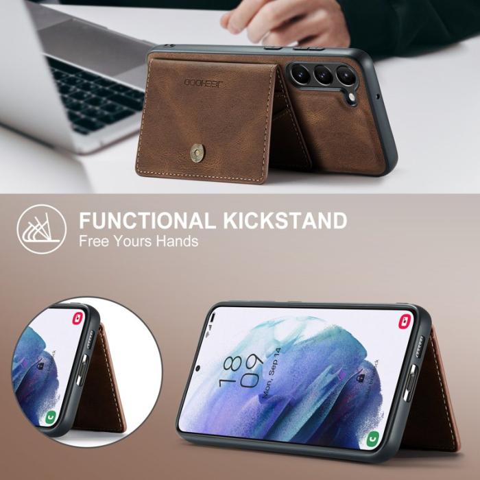 JEEHOOD - JEEHOOD Samsung Galaxy S23 Fodral Läder - Brun