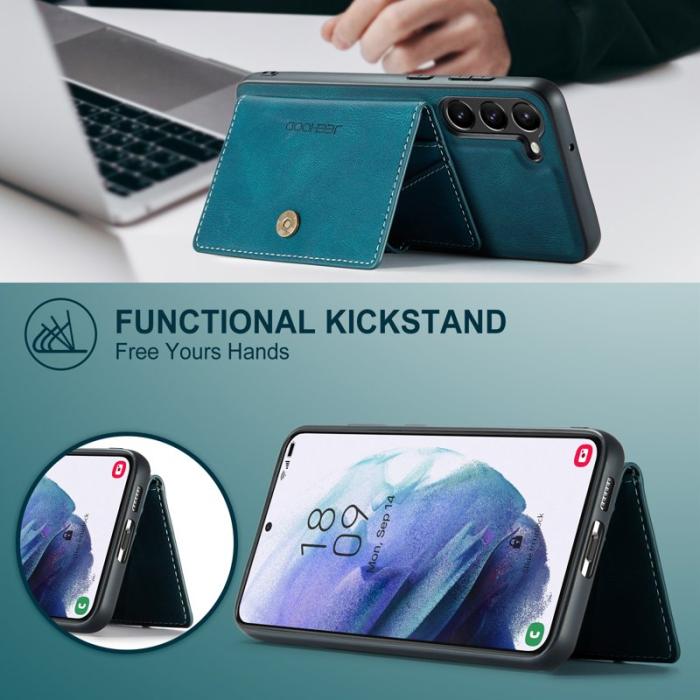 JEEHOOD - JEEHOOD Samsung Galaxy S23+ Fodral Läder Magnetisk - Blå