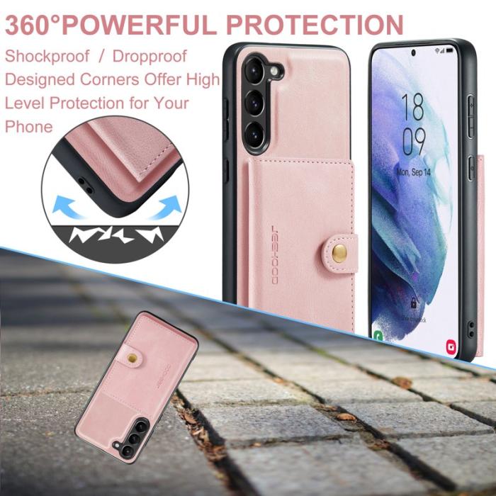 JEEHOOD - JEEHOOD Samsung Galaxy S23+ Fodral Läder Magnetisk - Rosa