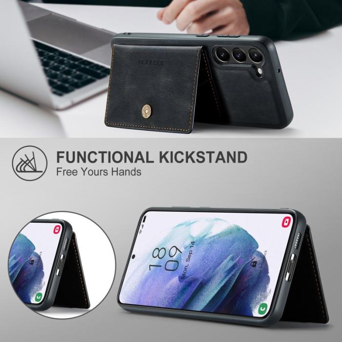 JEEHOOD - JEEHOOD Samsung Galaxy S23+ Fodral Läder Magnetisk - Svart