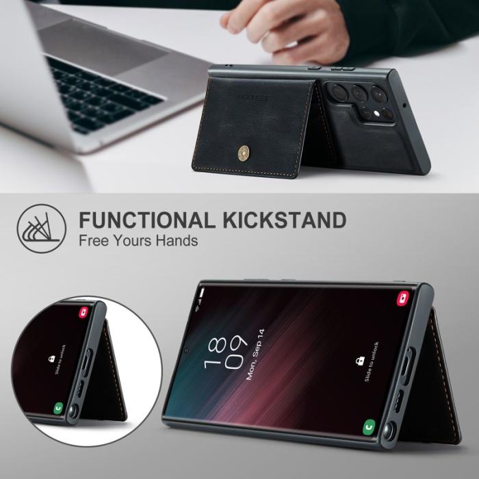 JEEHOOD - JEEHOOD Samsung Galaxy S23 Ultra Fodral Konstläder Plast - Svart