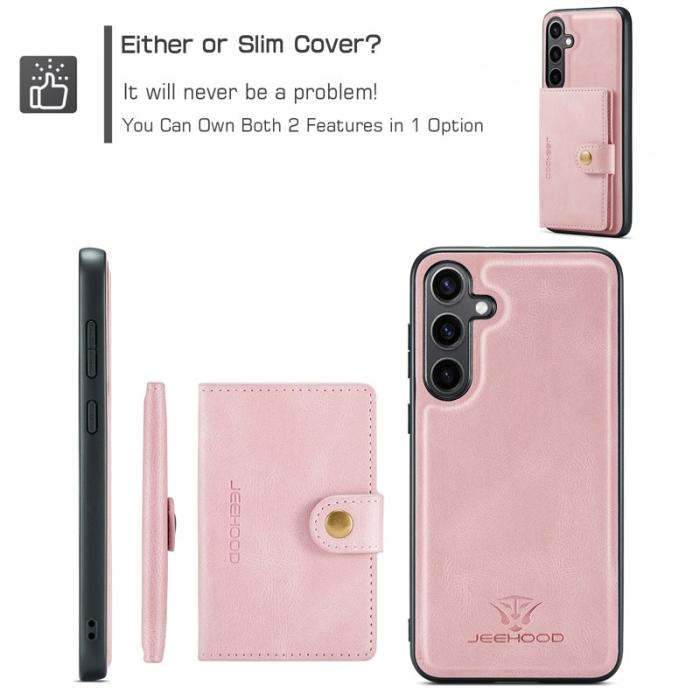 JEEHOOD - JEEHOOD Samsung Galaxy S24+ Fodral Läder Coated - Rosa