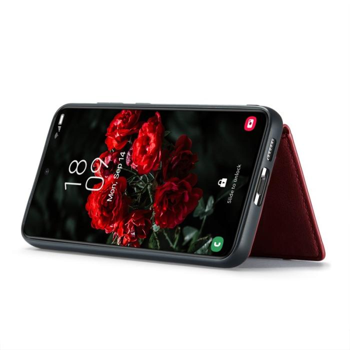 JEEHOOD - JEEHOOD Samsung Galaxy S24 Skal Fodral Läder Plast Retro - Röd