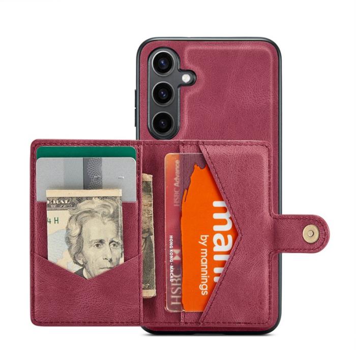 JEEHOOD - JEEHOOD Samsung Galaxy S24+ Skal Läder Coated TPU - Röd