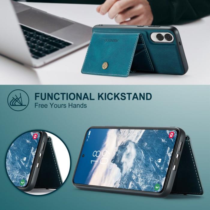 JEEHOOD - JEEHOOD Samsung Galaxy S25 Edge Fodral KonstLäder - Blå