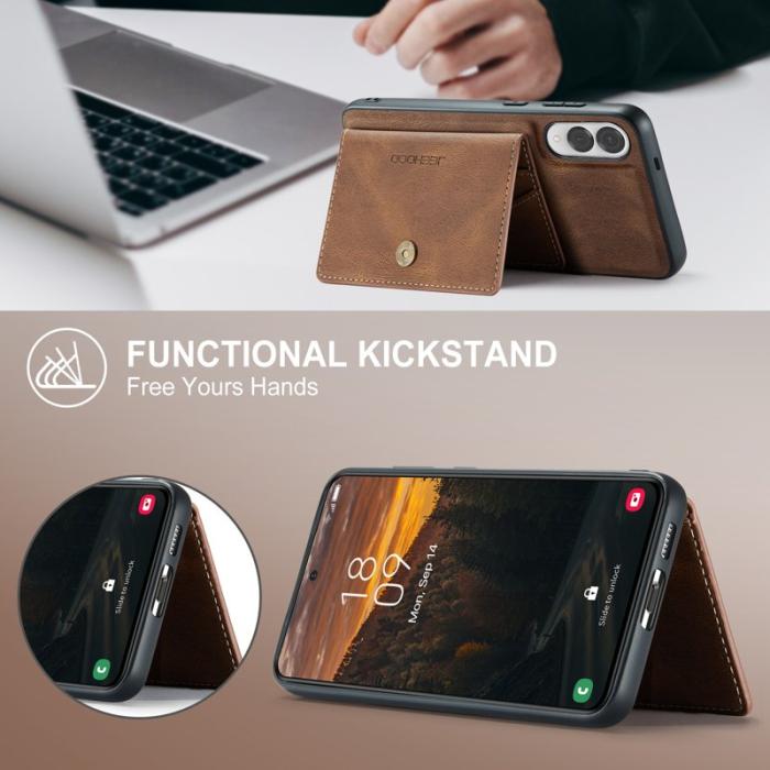 JEEHOOD - JEEHOOD Samsung Galaxy S25 Edge Fodral KonstLäder - Brun