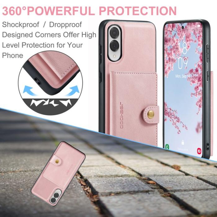 JEEHOOD - JEEHOOD Samsung Galaxy S25 Edge Fodral KonstLäder - Rosa