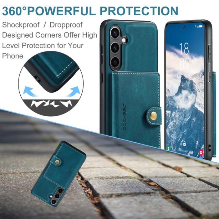 JEEHOOD - JEEHOOD Samsung Galaxy S25+ Fodral KonstLäder - Blå