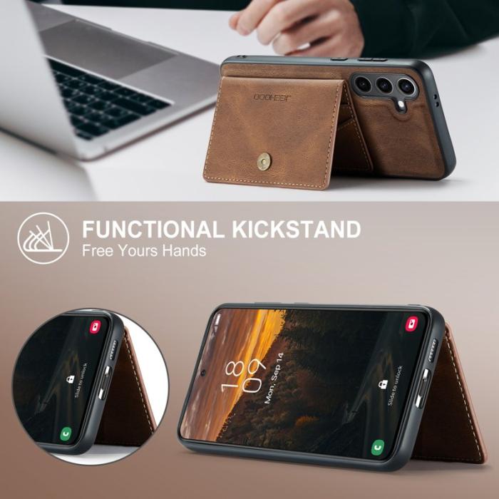 JEEHOOD - JEEHOOD Samsung Galaxy S25+ Fodral KonstLäder - Brun